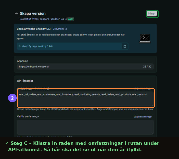 Så här ser omfattningsrutan ut när den är ifylld
